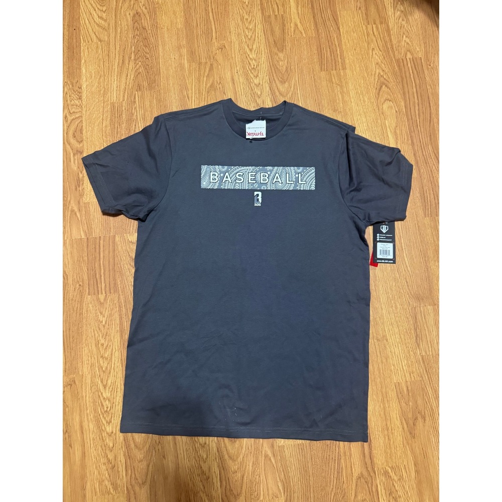 BSBL Lifestyle Apparel Baseball Graphic Tee Charcoal Gray Mens Medium NWT